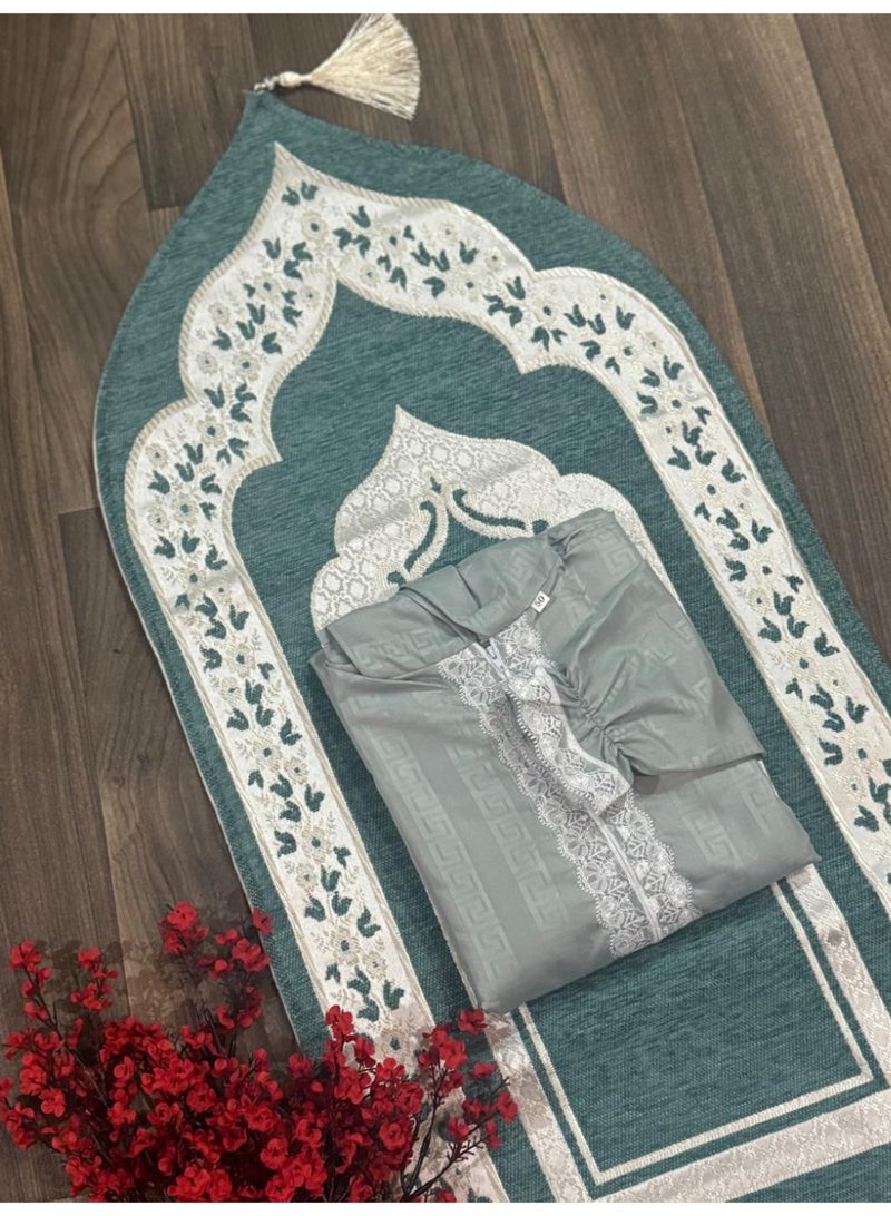 طقم صلاة للأطفال - سجاد صلاة مبطن مع شرشف صلاة ناعم (تصاميم مبهجة)